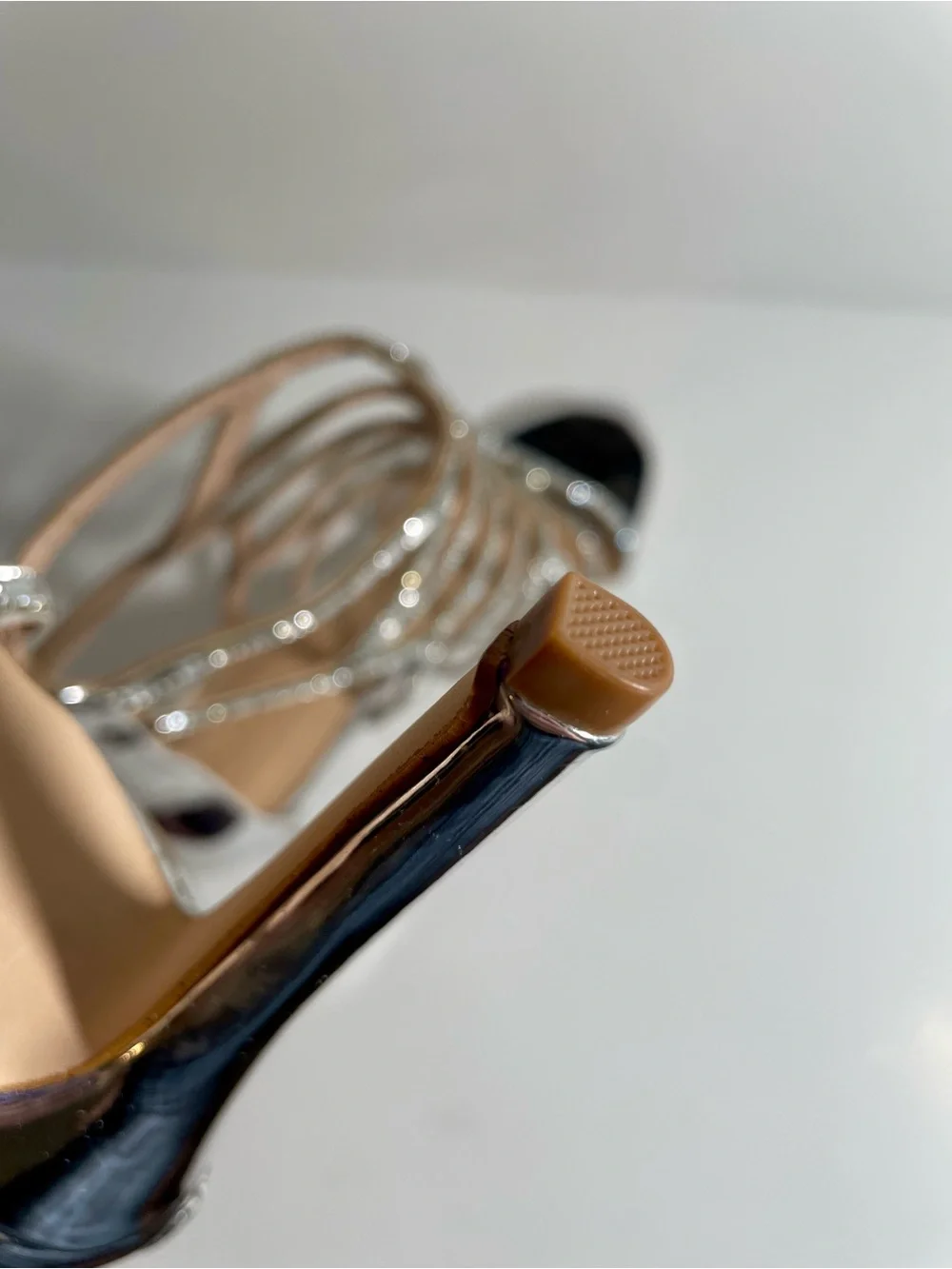 ALDO Silver Crystal Sandal Heels